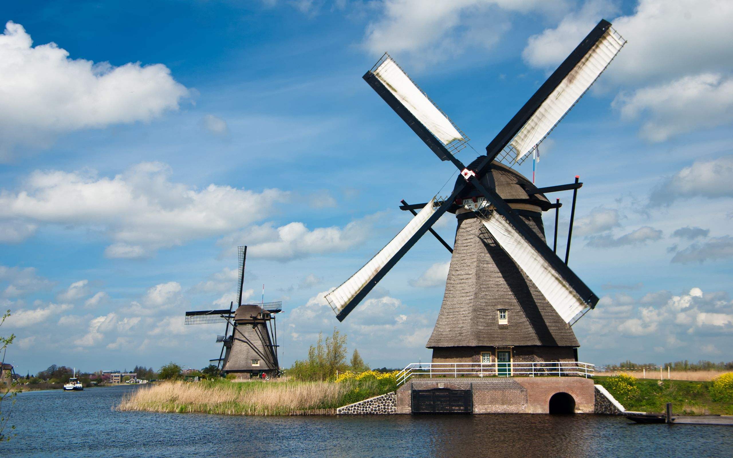 荷兰风车唯美壁纸图片  风车唯美图片
