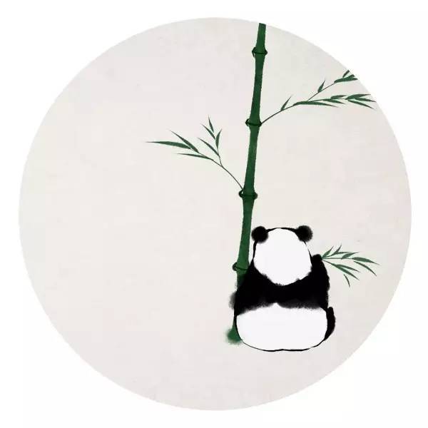 一组圆形熊猫插画头像 小小萌萌的头像图案